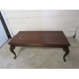 Mahogany coffee table H48cm Top 60cm x 120cm approx