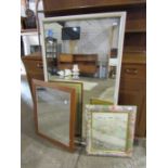 3 Wall mirrors. Largest 61cm x 107cm approx