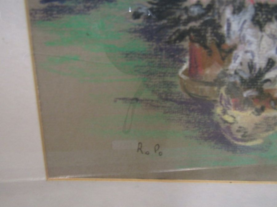 Original pastel of flowers signed Ropo 39x48cm - Image 2 of 2