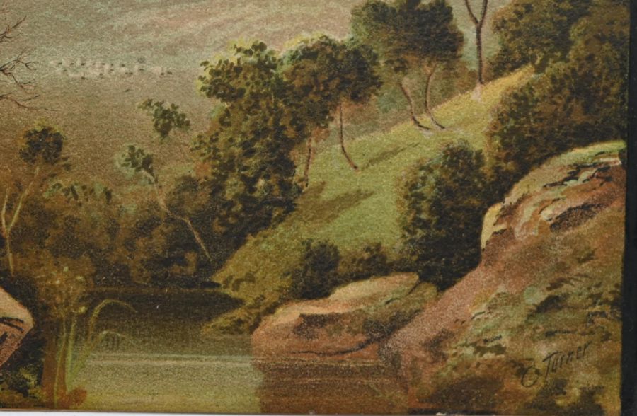 Turner, C watercolour landscape depicting a highland scene sign lower right framed and glazed   40cm - Image 3 of 5