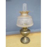 Oil lamp with glass shade