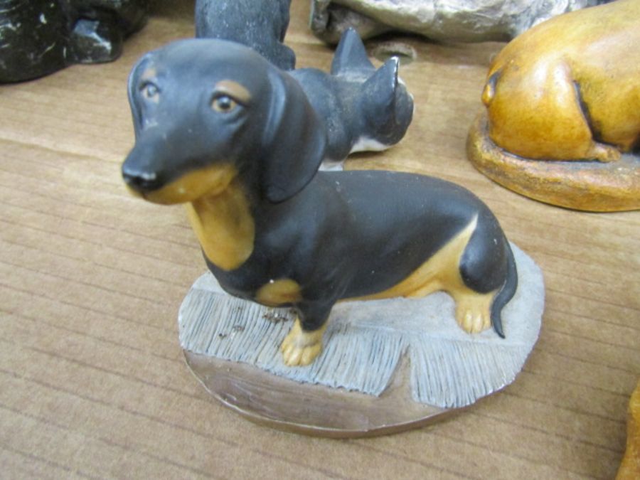 Inuit art hippo, Aynsley daschound, Frith sculpture cats and other various animals - Image 2 of 10