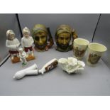 W. German figures, chalk pirates, Commemorative cups, pipe