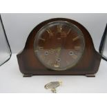Smiths Westminster chime mantel clock with key