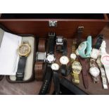 Watches in a wooden bar box