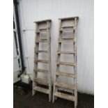 2 Vintage wooden step ladders for display purposes only