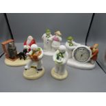 Coalport Characters - 'Snowman's surprise' Home Comforts' Dancing with Teddy' 'The Bashful Blush'