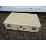 Vintage white leather suitcase made by Ford Sherington Ltd of Sydney, Australia