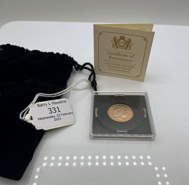 Sovereign - UNITED KINGDOM. Elizabeth II, 1952-2022 Gold sovereign, 2012. Royal Mint. Proof.