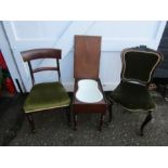 2 Victorian chairs and bidet