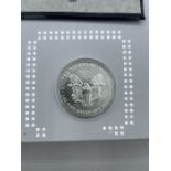 Silver Bullion 1 Troy ounce pure American Eagle 1991.diameter: 41mm, 1$