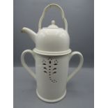Wedgwood vintage teapot on warmer stand  teapot handle has been repaired