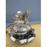 Resin Wolf table water fountain H30cm approx