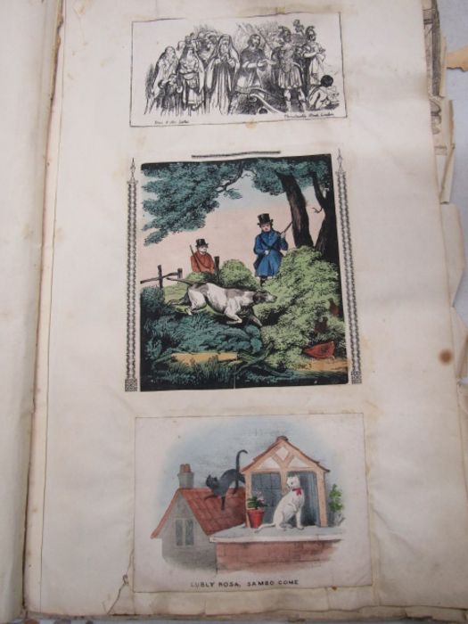 Victorian scrap book containing pictures, decoupage, greetings cards etc - Image 13 of 23