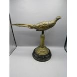 A bronze pheasant Base is brass and a/f