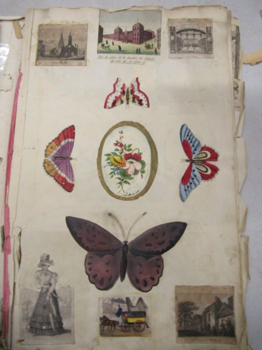 Victorian scrap book containing pictures, decoupage, greetings cards etc - Image 10 of 23