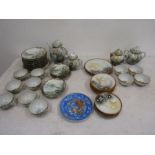 2 Chinese part tea sets and plate