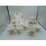 Royal Vale part tea service to incl sandwich plate, side plates, cups, saucers, jug and sugar bowl