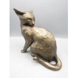 Bronze licking cat by Paul Jenkins, Frith Sculptures  21cm H