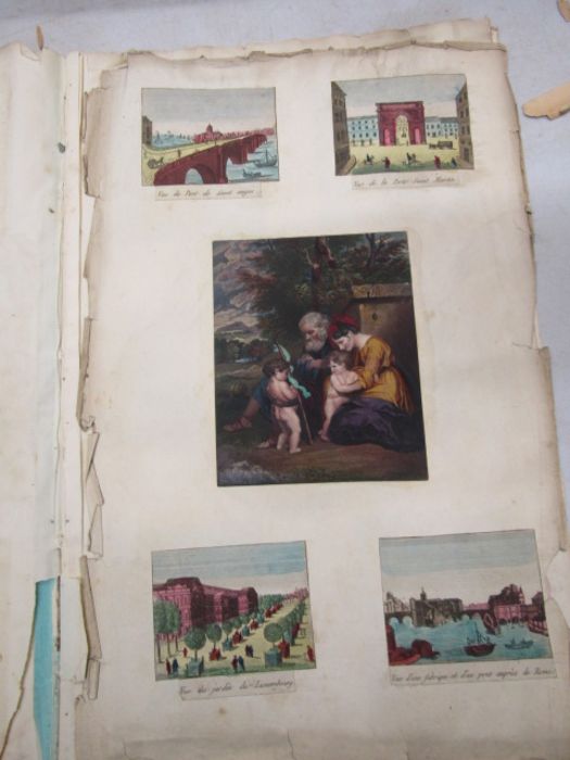 Victorian scrap book containing pictures, decoupage, greetings cards etc - Image 20 of 23