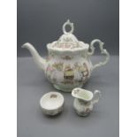 Royal Doulton 'Brambly Hedge tea service' teapot, miniature milk jug and sugar bowl  in good