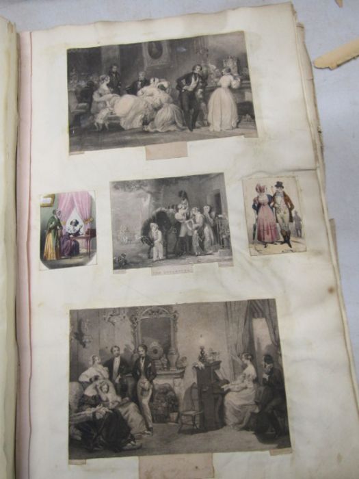 Victorian scrap book containing pictures, decoupage, greetings cards etc - Image 16 of 23