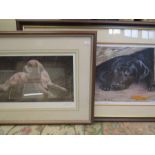 Ltd edition prints Labrador and retriever 'Cream Crackered' T Dyke pencil signed bottom right 117/