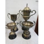 F, Fryatt and E.D.P  perpetual trophy's and a silver challenge veterinary clinic trophy (All