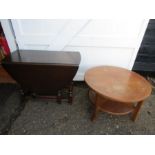 Gate leg table and a round coffee table