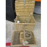 vintage picnic basket, trugg and basket