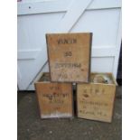 3 Vintage tea chests