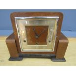 Art deco mantel clock, no key