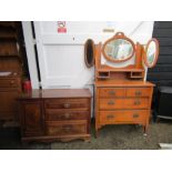 3 Drawer dressing table with 3 way mirror and cupboard