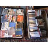 CD collection in suitcase and fruit tray