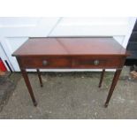 Mahogany inlaid 2 drawer console table