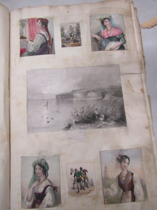 Victorian scrap book containing pictures, decoupage, greetings cards etc - Image 17 of 23