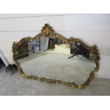 Ornate gilt framed wall mirror 85cm x 122cm approx