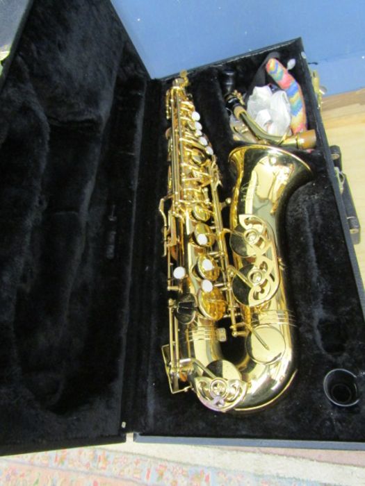 An Evette Buffet Crampon saxophone, in case