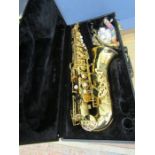 An Evette Buffet Crampon saxophone, in case