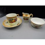 Vintage souvenir ware art deco style cup & saucer, milk jug and sugar bowl ' A present from