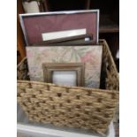 basket of prints and frames