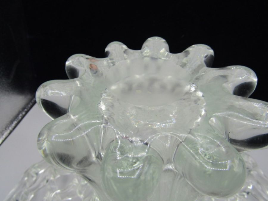 A large glass fruit basket - Image 4 of 4