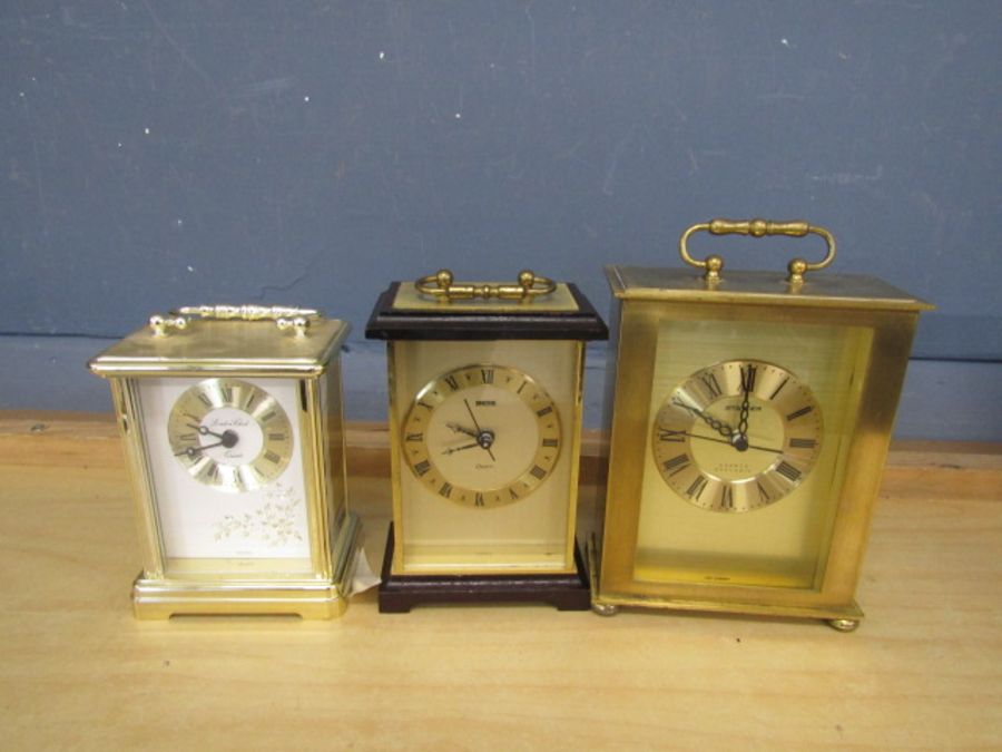 3 carriage clocks battery operated