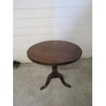 Oak occasional tripod table H69cm Top D77cm approx