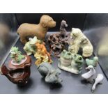 Various ceramic animals