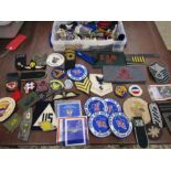 A collection of military insignia U.S, British and German
