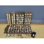 Large collection of  thimbles with display cases approx 110