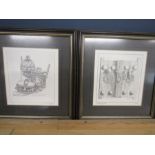Pauline German ltd edition prints 'silver rohl pots' and ;old window shutter' pencil signed in