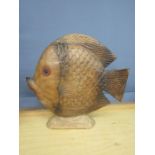 A large treen fish 40x40cm