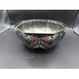 Shelley art deco black/butterfly fruit bowl 20cmdia